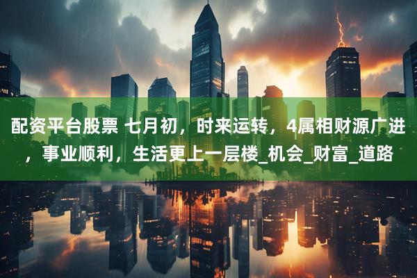 配资平台股票 七月初，时来运转，4属相财源广进，事业顺利，生活更上一层楼_机会_财富_道路
