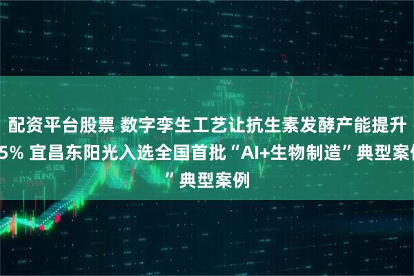 配资平台股票 数字孪生工艺让抗生素发酵产能提升15% 宜昌东阳光入选全国首批“AI+生物制造”典型案例
